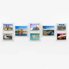 Wexel Art Gallery Wall Single Panel Acrylic Floating Frames & Magnets Set of 8 Silver