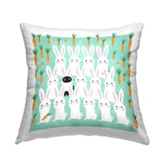 Stupell Industries Cat Mixed with Bunnies Decorative Printed Throw Pillow