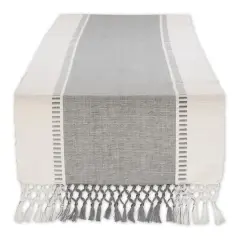 DII&reg; 72" Dobby Stripe Table Runner Cool Gray
