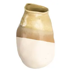 Hello Honey&reg; Bloomingville 13" Tan Reactive Glaze Stoneware Tri-Tone Vase