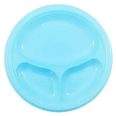 JAM Paper 10.25" Divided Plastic Party Plates, 20ct. Aqua Blue