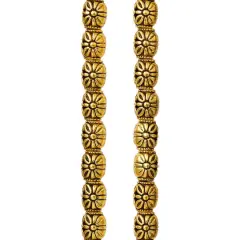 Gold Carved Flower Tube Beads, 10mm by Bead Landing&trade;