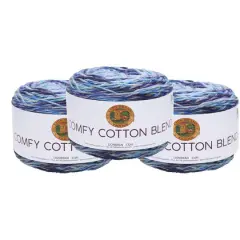 3 Pack Lion Brand&reg; Comfy Cotton Blend Yarn Ocean Breeze