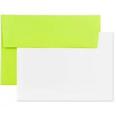 JAM Paper A6 Blank Greeting Cards & Envelopes Set, 100ct. Ultra Lime Green