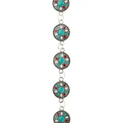 Turquoise Flower Enamel Metal Connectors, 15mm by Bead Landing&trade;
