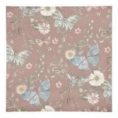 Butterflies Cotton Twill Napkin Mauve