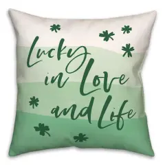 Lucky, Love & Life Throw Pillow
