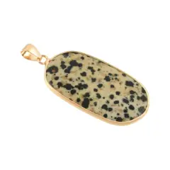 Fancy Dalmatian Jasper Oval Pendant by Bead Landing&trade;