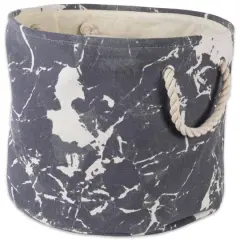 DII&reg; Medium Round Marble Black Polyester Bin