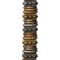 Metal-Plated Carved Acrylic Mixed Rondelle Beads by Bead Landing&trade;