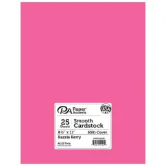 PA Paper&trade; Accents 8.5" x 11" 65lb. Smooth Cardstock, 25 Sheets Razzle Berry