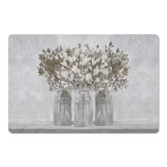 Gray Vases with Florals Floor Mat