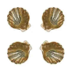 Hello Honey&reg; 6" Sea Shell Dish with Reactive Crackle Glaze, 4ct.