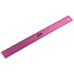 JAM Paper Metallic Stainless Steel Rulers, 12ct. Fuchsia