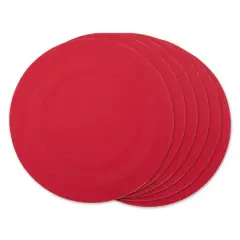 DII&reg; Round Double Frame Placemats, 6ct. Tango Red