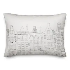 Sketchy Buildings 14" x 20" Throw Pillow