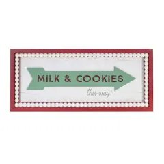 19.5" Framed Milk & Cookies Wall Sign