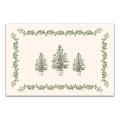 Garlan Border Christmas Tree Canvas Wall Art