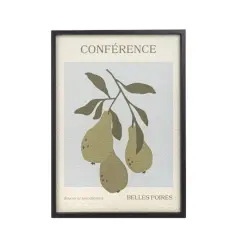 Hello Honey&reg; 27.5" Pear Design Framed Textured Paper Wall Decoration