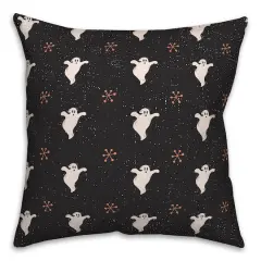 Retro Ghost Pattern Spun Poly Throw Pillow