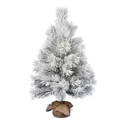 3ft. Unlit Frosted Beckett Pine Artificial Christmas Tree in Burlap Base