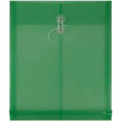 JAM Paper 9.75" x 13" Green Plastic Button String Open End Envelopes, 6ct.