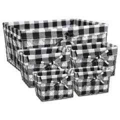 DII&reg; Black & White Checkered Chicken Wire Basket 5 Piece Set