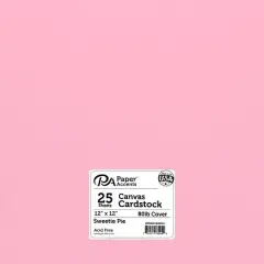 PA Paper&trade; Accents 12" x 12" 80lb. Canvas Cardstock Paper, 25 Sheets Sweetie Pie