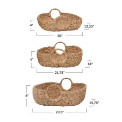Hello Honey&reg; Natural Water Hyacinth Baskets with Handles Set