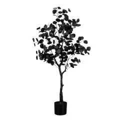 4ft. Artificial Halloween Black Eucalyptus Tree