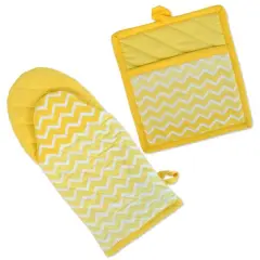 Yellow Chevron Kitchen Set