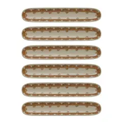 Hello Honey&reg; Brown & Cream Patterned Oval Hand Painted Stoneware Tray Set