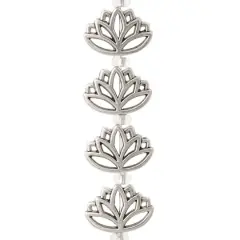 Silver Metal Lotus Beads, 16mm by Bead Landing&trade;