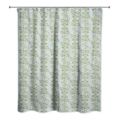 Floral Crest Shower Curtain Green