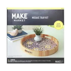 14" Round Yellow Flowers Mosaic Tray Kit by Make Market&reg;
