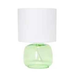 Simple Designs Green & White Glass Table Lamp