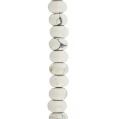 White Howlite Rondelle Beads, 8mm by Bead Landing&trade;