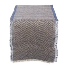 DII&reg; 108" Chevron Burlap Table Runner French Blue