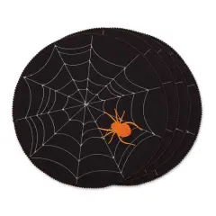 DII&reg; Spooky Spiderweb Embellished Round Placemats, 4ct.
