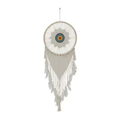 White Cotton Bohemian Dreamcatcher Wall Decor, 21" x 1" x 63"