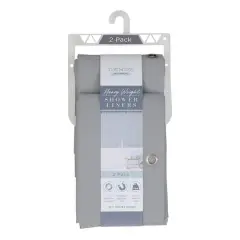 Bath Bliss 2 Piece Heavy Weight Shower Liner Gray
