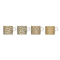 Hello Honey&reg; 12oz. Floral Stoneware Mug Set, 4ct.