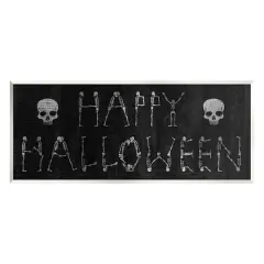 Stupell Industries Happy Halloween Skeleton Letters Wall Plaque Art