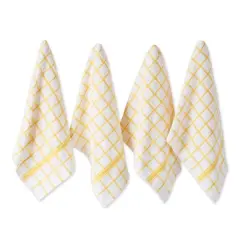 DII&reg; Windowpane Terry Dishtowels, 4ct. Yellow