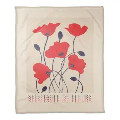 Spectacle De Fleurs 50" x 60" Coral Fleece Blanket