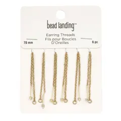 70mm Earring Threads with Rings, 6ct. by Bead Landing&trade; Gold