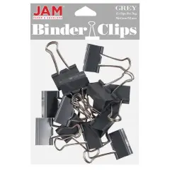 JAM Paper 1.25" Binder Clips, 15ct. Gray