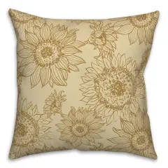 Large Sunflower Head Throw Pillow Gold and Yellow