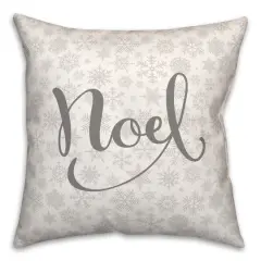 Noel Snowflake Pattern 18x18 Throw Pillow