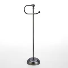 SunnyPoint 23.5" Black Nickel Bathroom Free Standing Toilet Tissue Paper Roll Holder Stand